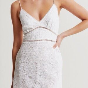 White Lace Spaghetti Strap Dress
